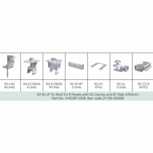 R2 - 8 Panel Tin Kit 28-36mm - Silver